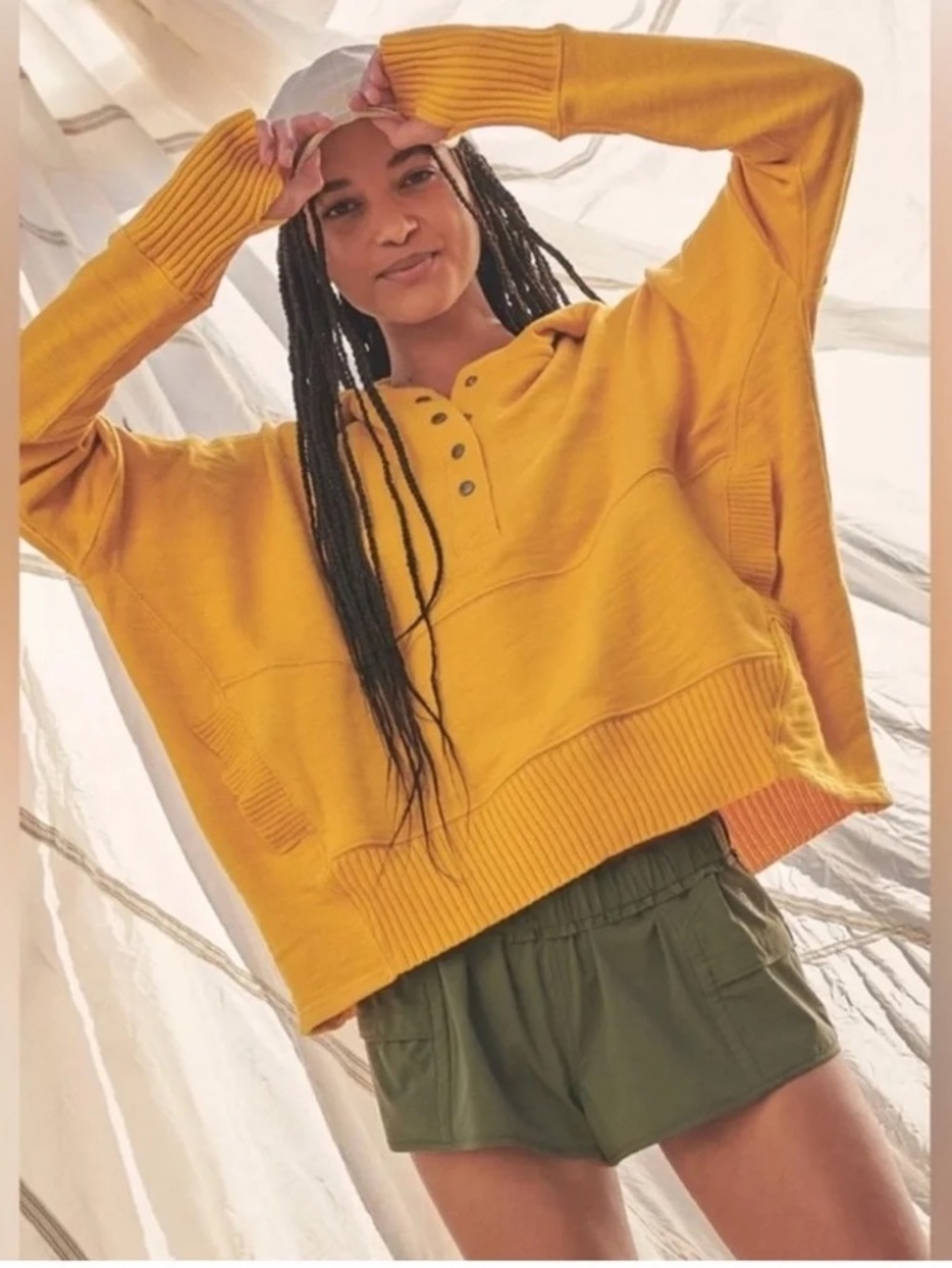 Free People fp Movement Yellow Hoodie L